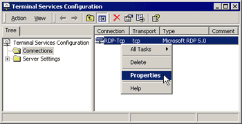 Configure Terminal Services settings