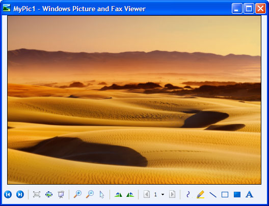 Converted document in Windows Picture and Fax Viewer.