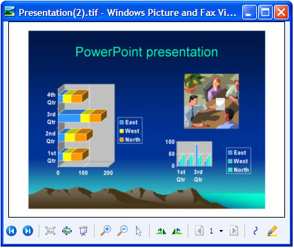 Converted presentation in Windows Picture and Fax Viewer.