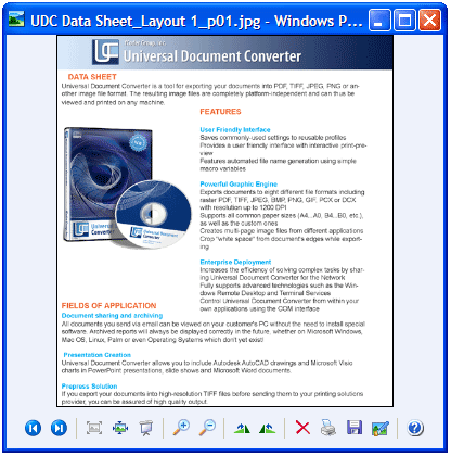 Converted document in default image viewer.
