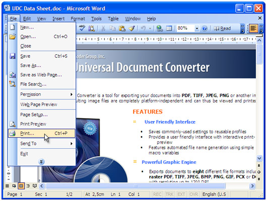 ms word doc convert to pdf