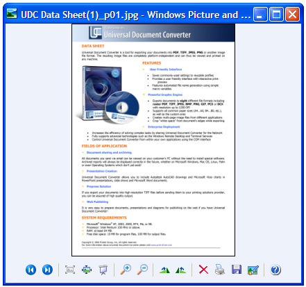 Converted document in Windows Picture and Fax Viewer.